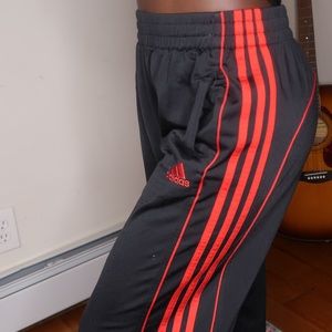 14/16 Adidas boot cut 3 stripes Track pants